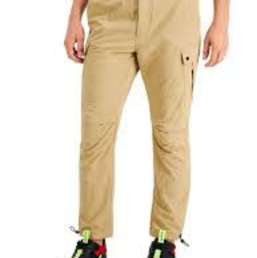 Bobbi + BrickaINC Mens Beige Drawstring, Pants